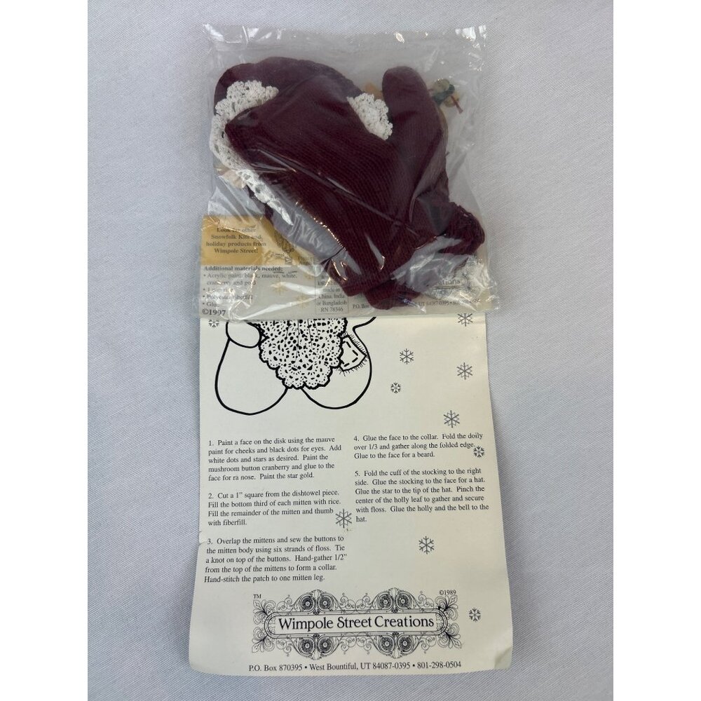 Vintage Snowfolk Santa Craft Kit Wimpole Street Creations Christmas Holiday - Picture 5 of 5